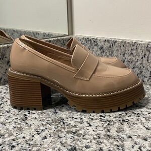 MIA Nude Patent Leather Loafers